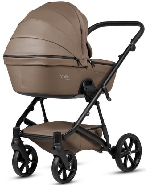 Детская коляска Tutis Viva 6 Plus Leather 3 в 1 с автокреслом Elo Lux EduSky Black 1612083 Cedar