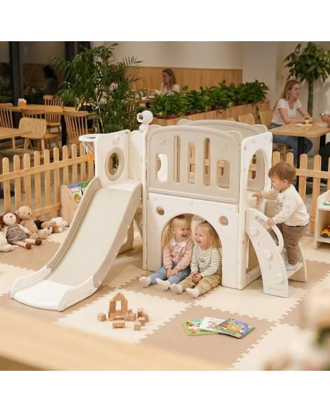 Игровой комплекс с горкой UNIX Kids Звезда Star бежевый