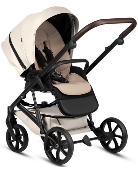Детская коляска Tutis Viva 6 Plus Leather 3 в 1 с автокреслом Elo Lux EduSky Black 1612086 Vanilla