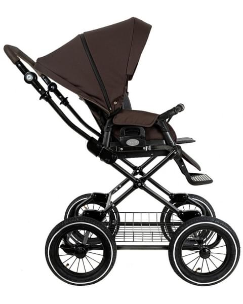 Детская коляска Roan Bass Next Classic 2.0 d12 3 в 1 с автокреслом Tutis Elo Lux EduSky Black BNC/83/2 Turkish Coffe/Black/руч.Cappuccino