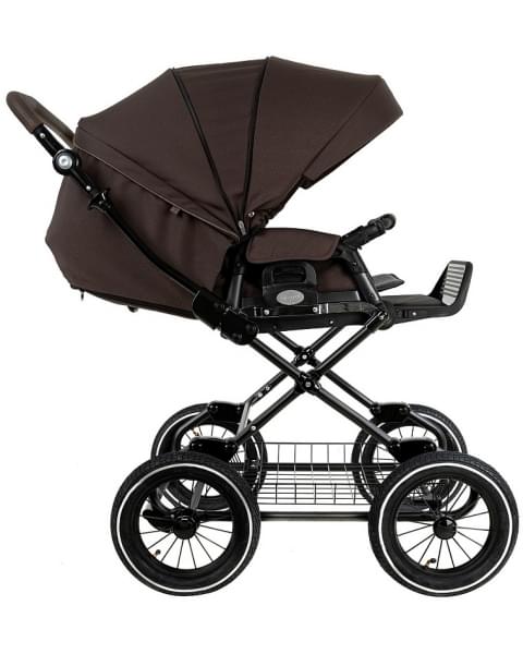 Детская коляска Roan Bass Next Classic 2.0 d12 3 в 1 с автокреслом Tutis Elo Lux EduSky Black BNC/83/2 Turkish Coffe/Black/руч.Cappuccino