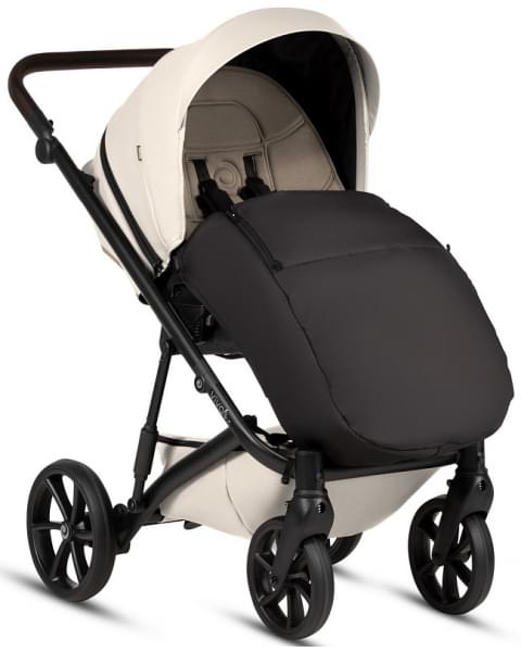 Детская коляска Tutis Viva 6 Plus Leather 3 в 1 с автокреслом Elo Lux EduSky Black 1612086 Vanilla