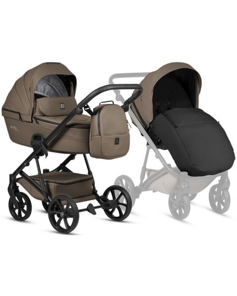 Детская коляска Tutis Viva 6 Plus Leather 3 в 1 с автокреслом Elo Lux EduSky Black 1612083 Cedar