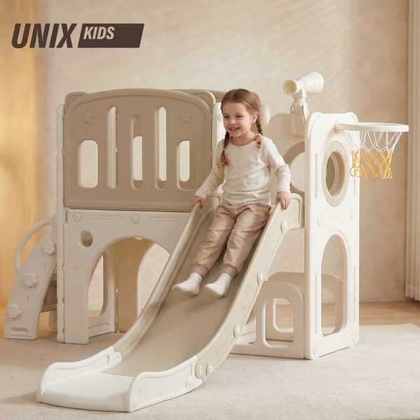 Игровой комплекс с горкой UNIX Kids Звезда Star бежевый