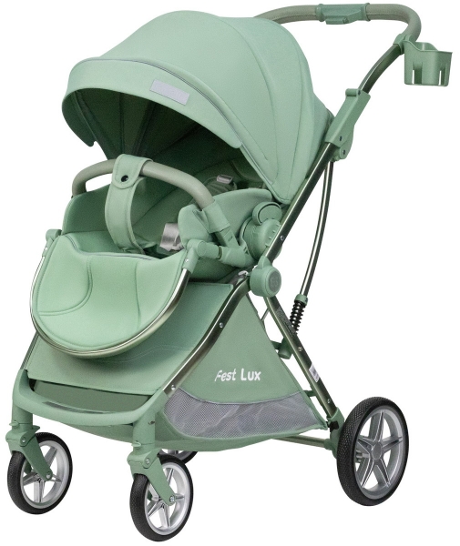 Детская прогулочная коляска Farfello Fest Lux Вечнозелёный/Evergreen FL-6 цветная рама