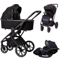 Коляска детская Peppy Tecla 3 в 1 Shadow Black Chrome Edition (Черный)