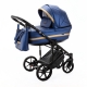 Детская коляска Adamex Rimini Deluxe 2 в 1 RI240 СИН.ПЕРЛ.КОЖА+ЗОЛОТО.ОТДЕЛКА