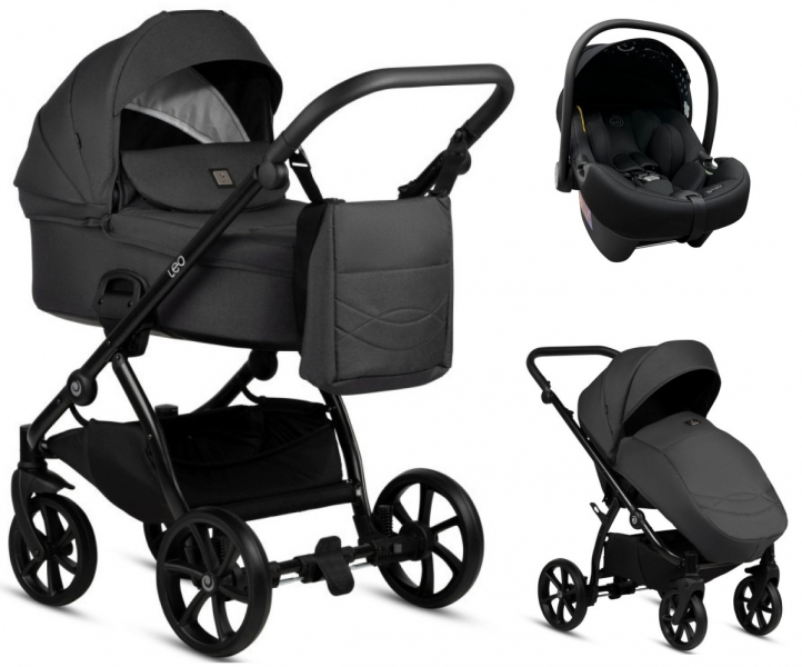 Коляска 3 в 1 Tutis Leo Plus, Black (020)