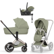 Коляска 4 в 1 Cybex Priam V Rosegold Style Sage Green + Cloud T Sage Green Plus Base T