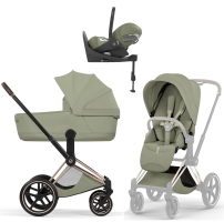 Коляска 4 в 1 Cybex Priam V Rosegold Style Sage Green + Cloud T Sage Green Plus Base T
