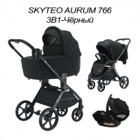 Коляска детская Luxmom 766 Skyteo Aurum 3 в 1 черный 2026