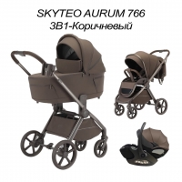Коляска детская Luxmom 766 Skyteo Aurum 3 в 1 коричневый 2026