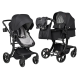 Коляска 2 в 1 трансформер Aimile Original New Black Черный NDB-1