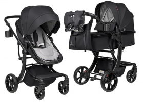 Коляска 2 в 1 трансформер Aimile Original New Black Черный NDB-1