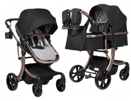 Коляска 2 в 1 трансформер Aimile Original New Gold Чёрное Золото NDG-5