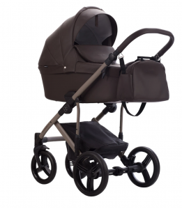 Детская коляска Bebetto Magnum Light Pro 2 в 1 09 коричневая кожа бежевая рама