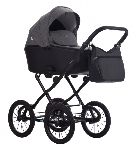 Детская коляска 2 в 1 MORENO SL NEW 05 черный+черная кожа