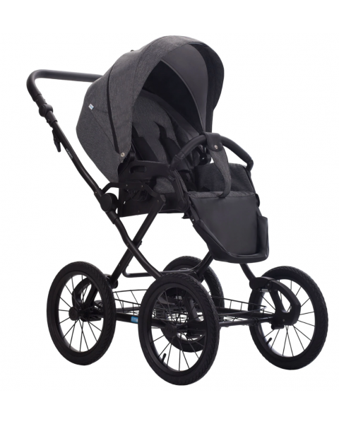 Детская коляска 2 в 1 MORENO SL NEW 05 черный+черная кожа
