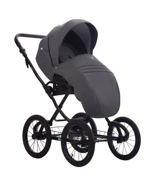 Детская коляска 2 в 1 MORENO SL NEW 05 черный+черная кожа