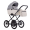 Детская коляска 2 в 1 MORENO SL NEW 07 св.серый+белая кожа
