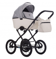 Детская коляска 2 в 1 MORENO SL NEW 07 св.серый+белая кожа