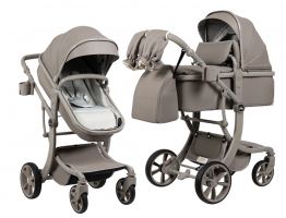 Коляска трансформер Aimile Adventurer экокожа Космический Латте ADV-18 2026