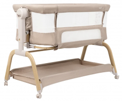 Кроватка приставная для новорожденного Farfello ARIA Linen beige/Льняной бежевый