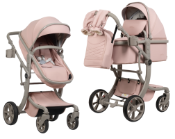 Коляска трансформер Farfello Aimile Adventurer ткань Розовый ADV-12