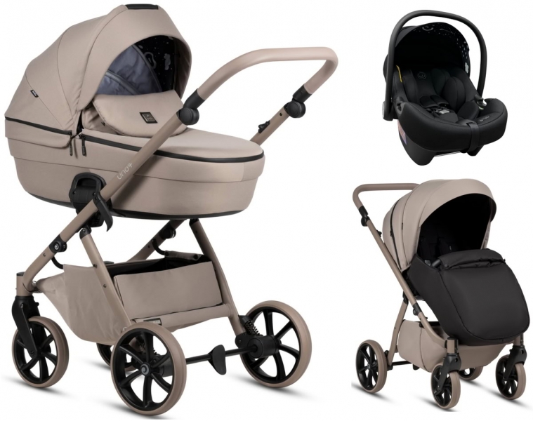 Детская коляска Tutis Uno 6 Plus Essential collection 3 в 1 с автокреслом Elo Lux EduSky Black 1602172 Taupe
