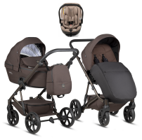 Коляска 3 в 1 Tutis Viva 6+ Essential, Dark Truffle (073) с автокреслом Tutis Beno (0-13 кг)