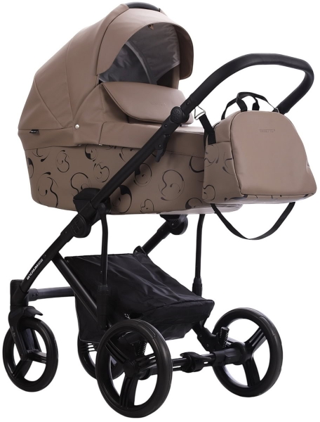 Детская коляска Bebetto Magnum Light SE Pro 2 в 1 05 т.бежевая кожа черная рама