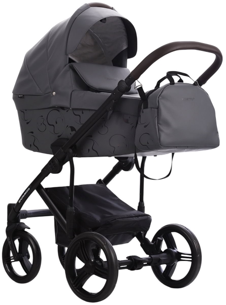 Детская коляска Bebetto Magnum Light SE Pro 2 в 1 07 т.серая кожа черная рама