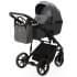 Детская коляска Adamex Mobi 2 в 1 M-PS58 LUX (ТЕМНО-СЕРЫЙ+ТЕМНО-СЕРАЯ КОЖА)
