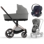 Коляска 3 в 1 Cybex Priam IV Rosegold и автокресло Aton B2 i-Size Mirage Grey/Bay Blue