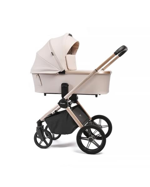 Коляска детская Peppy Monaco 2 в 1 Beige (бежевый), рама беж, шлифованный алюминий 2026