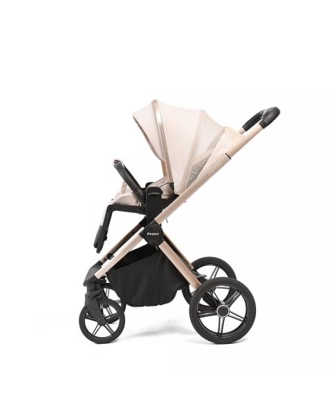 Коляска детская Peppy Monaco 2 в 1 Beige (бежевый), рама беж, шлифованный алюминий 2026
