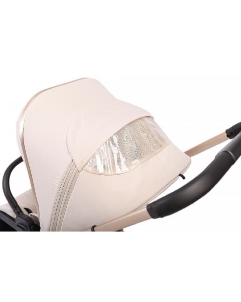 Коляска детская Peppy Monaco 2 в 1 Beige (бежевый), рама беж, шлифованный алюминий 2026