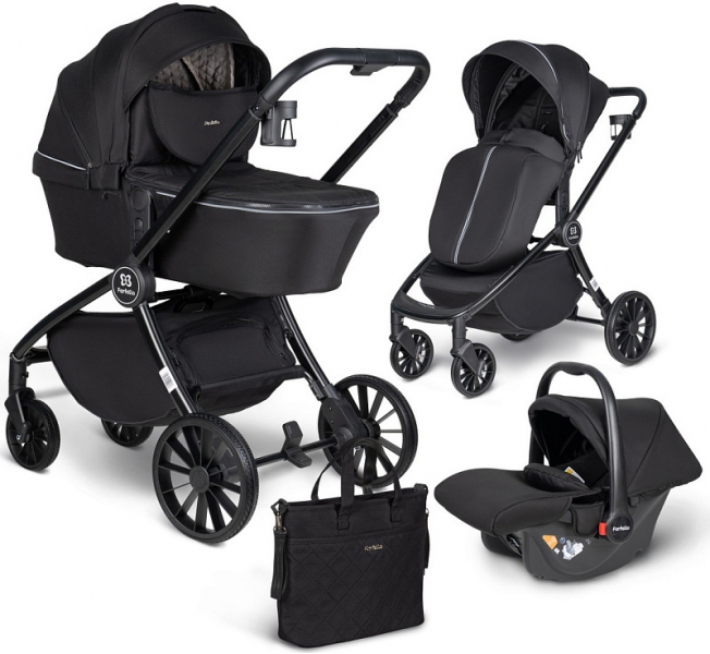 Детская коляска Farfello Baby Shell 3 в 1 2024 чёрный