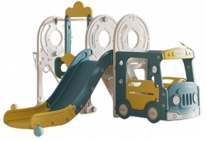 Игровой комплекс с горкой и качелями UNIX Kids Bus 171 см Yellow