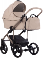 Детская коляска Bebetto Magnum Light Pro 2 в 1 01 св.бежевая кожа/бежевая рама