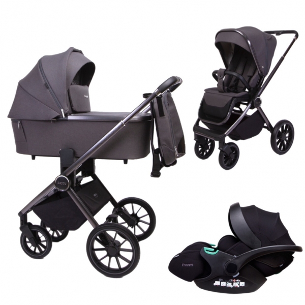 Детская коляска Peppy Monaco GP 3 в 1 с автокреслом Verona Antrazit рама графит