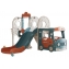 Игровой комплекс с горкой и качелями UNIX Kids Bus 171 см Red