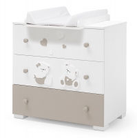 Тумба с пеленальным столиком Erbesi Mirtillo белый/песочный